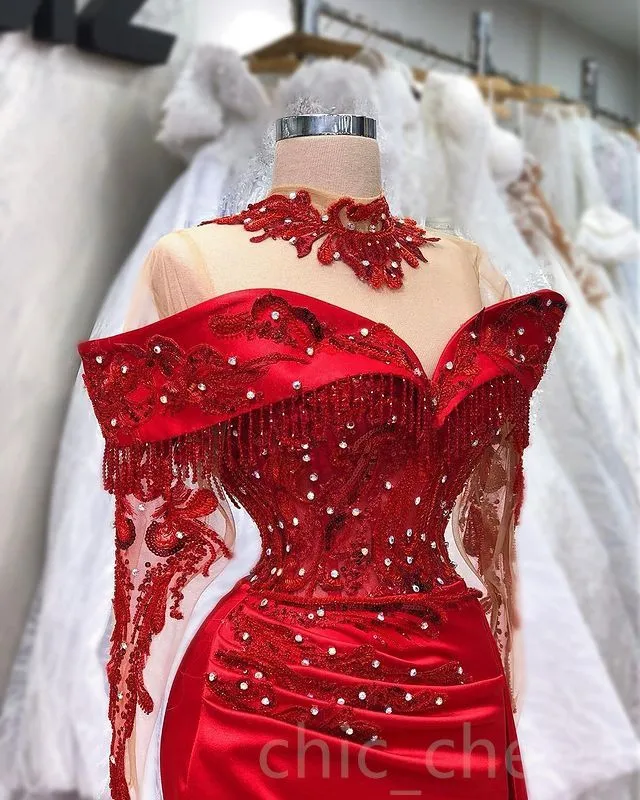 red crystal beaded prom dress Long Prom Dress with Lace-Up Beaded Corset Emerald / 14