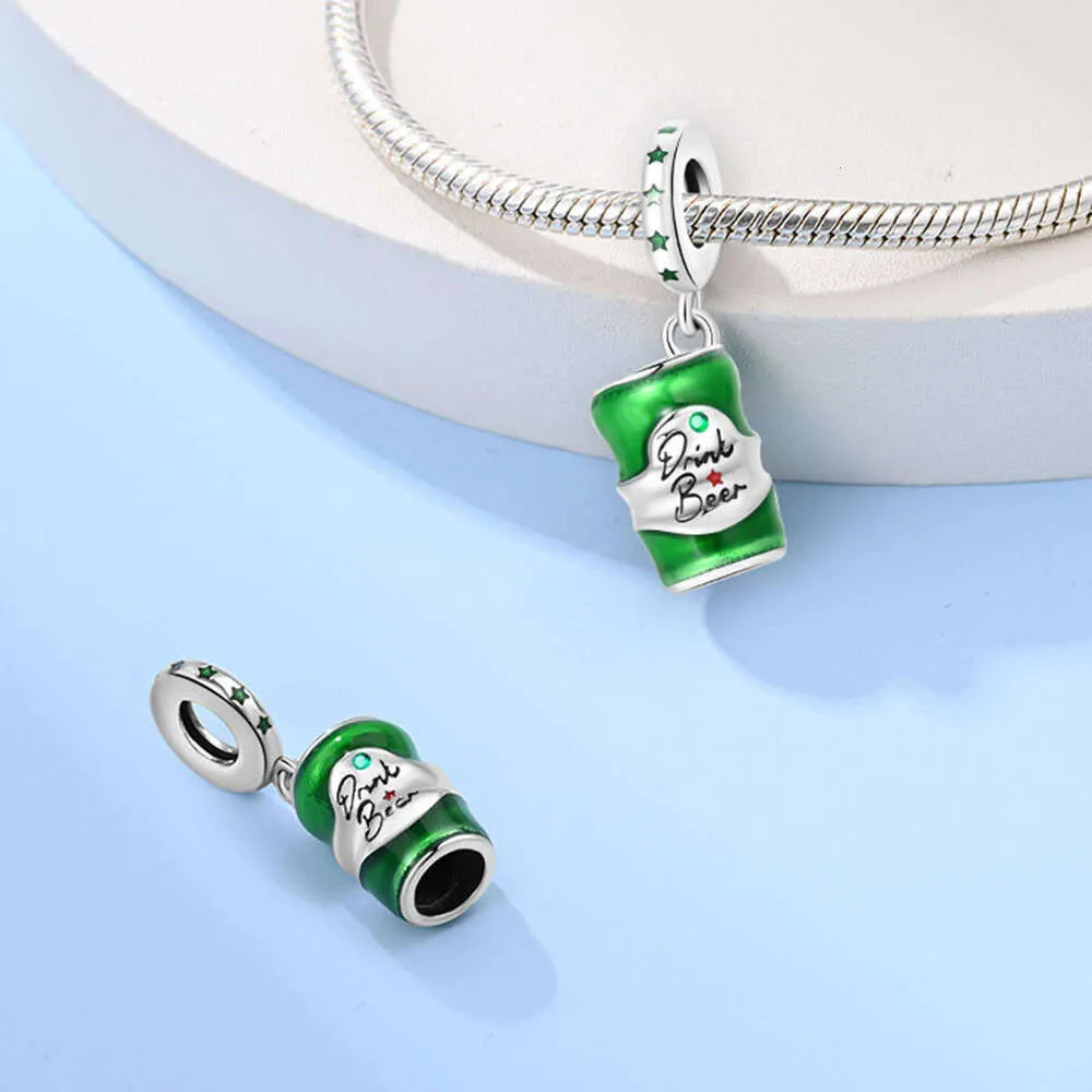 Sterling Silver Romantic Red Wine Glass Charm For Bracelet_voghion.com