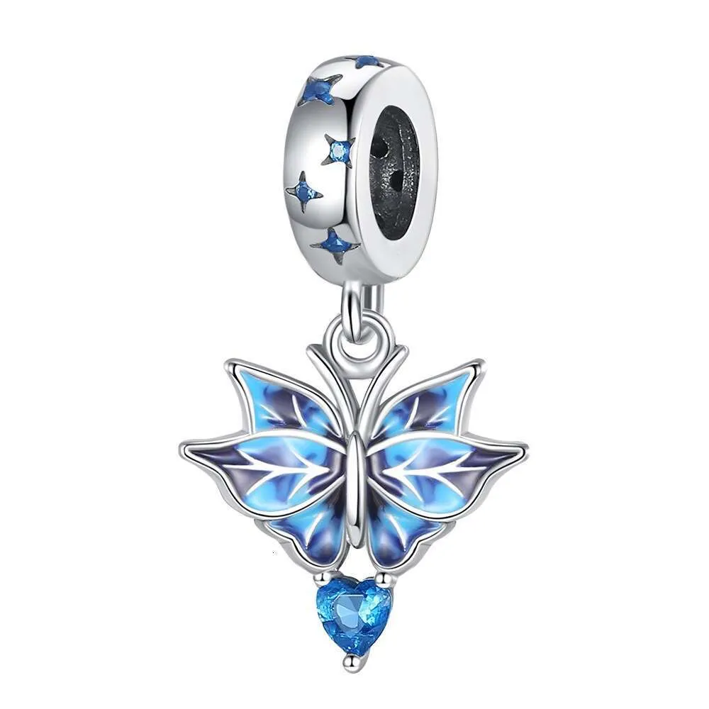 Charm papillon coloré en argent sterling pour bracelet_voghion.com