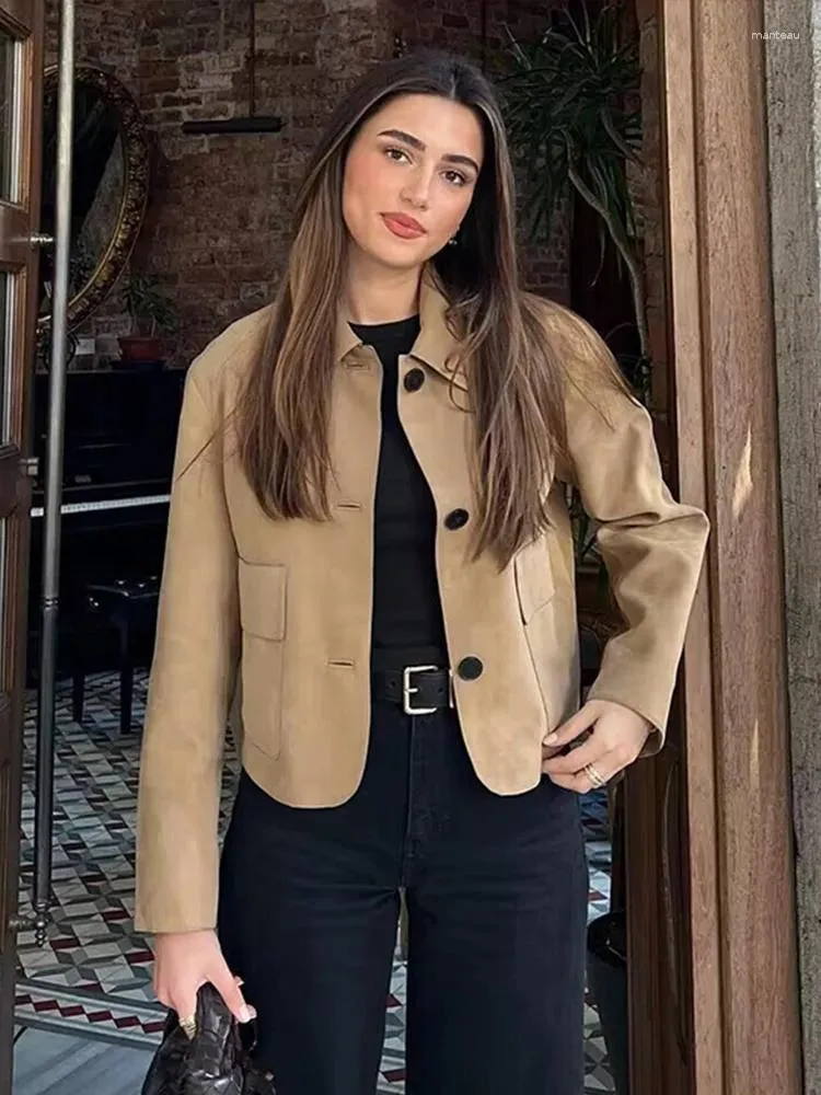 Suede Jacket Short Jackets For Fall Ladies Autumn Jacket: Faux