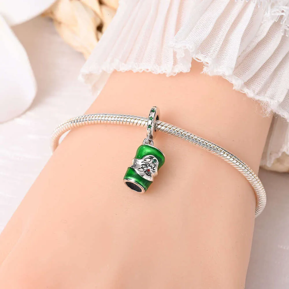 Sterling Silver Romantic Red Wine Glass Charm For Bracelet_voghion.com