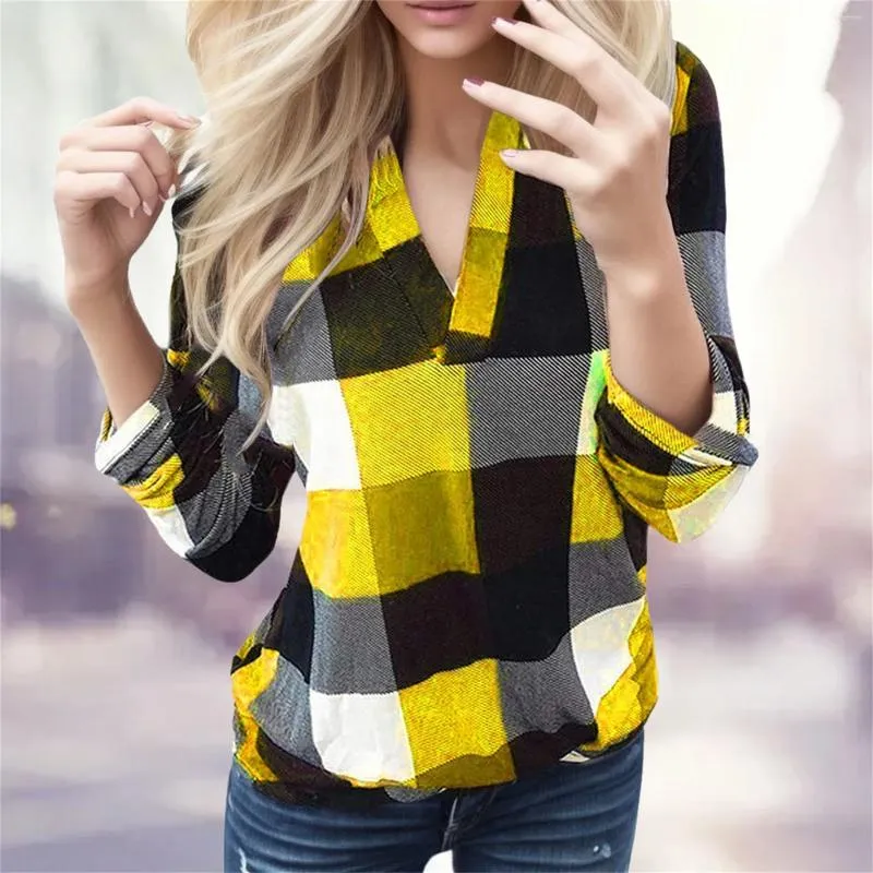 yellow plaid blouse