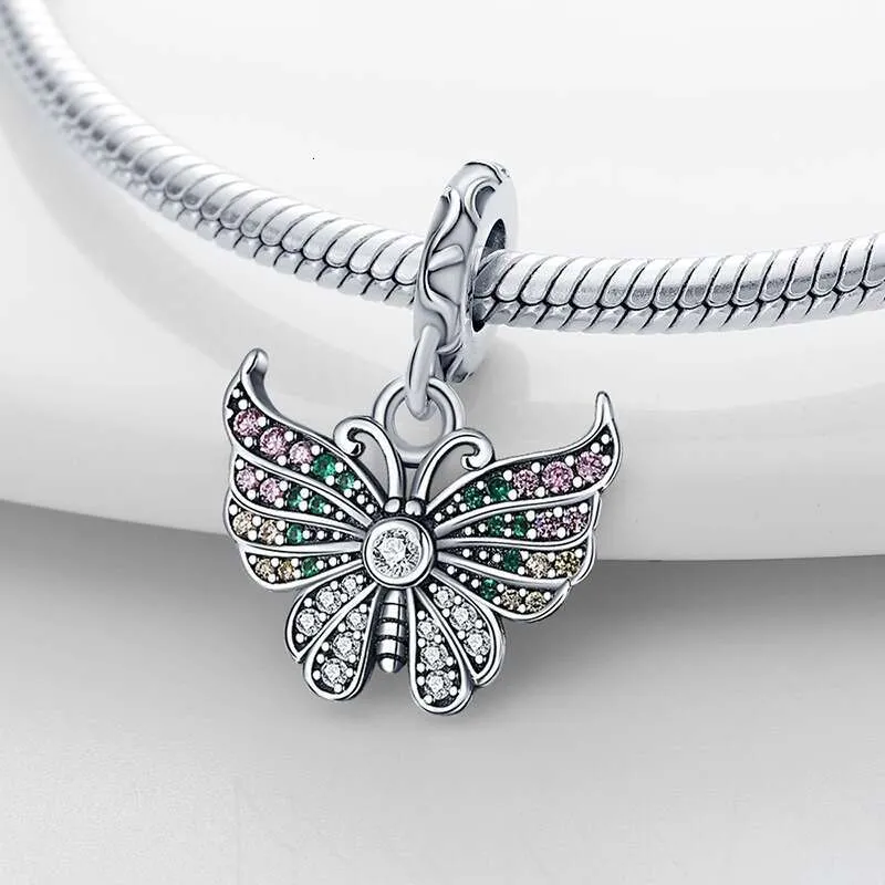 Nouveau pendentif papillon coloré en argent sterling 925, idéal pour la création de bijoux DIY._voghion.com
