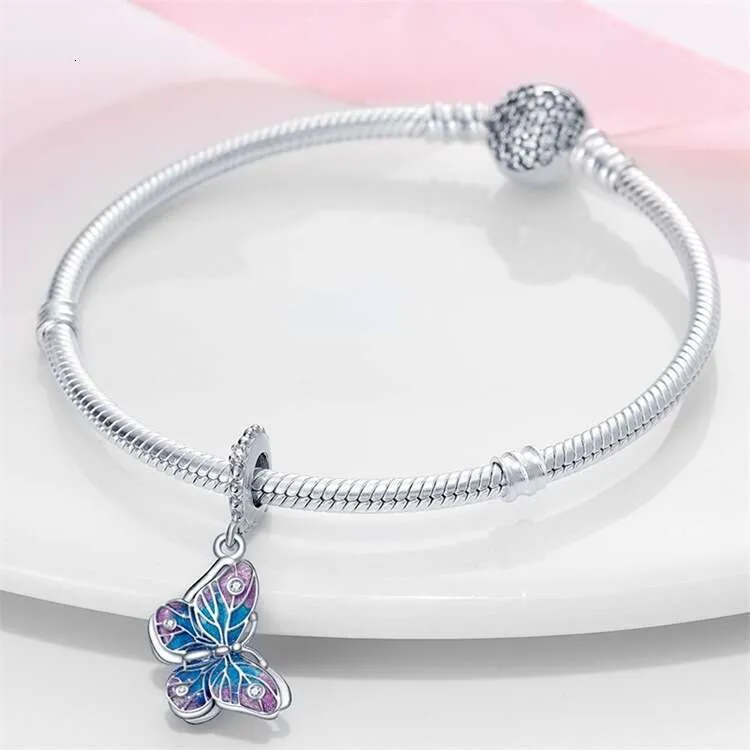 Charm papillon coloré en argent sterling pour bracelet_voghion.com