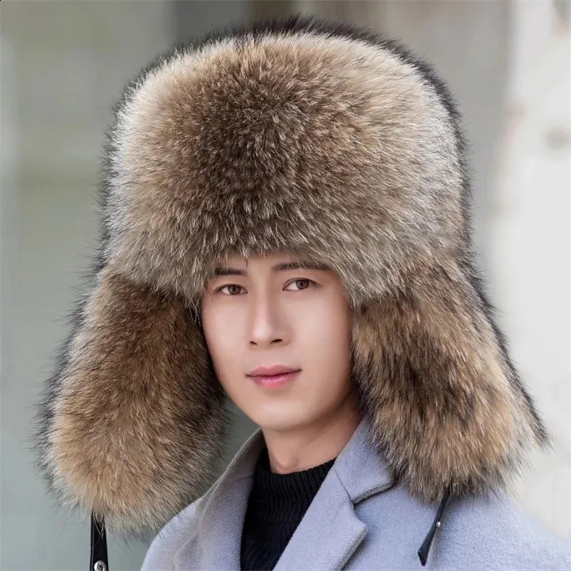 Save Big on Bulk Fur Bomber Hat Mens Mens Fur Hats Ushanka Russian Hat  Winter Pilot Bomber Hat With Genuine Fox And Raccoon Fur, Trapper Style  Best