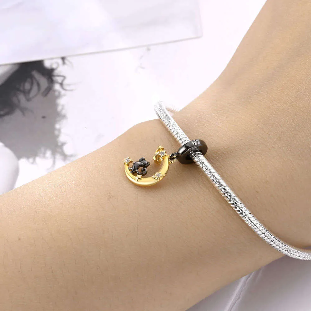 Ciondolo gattino in argento sterling per bracciale charm donna_voghion.com