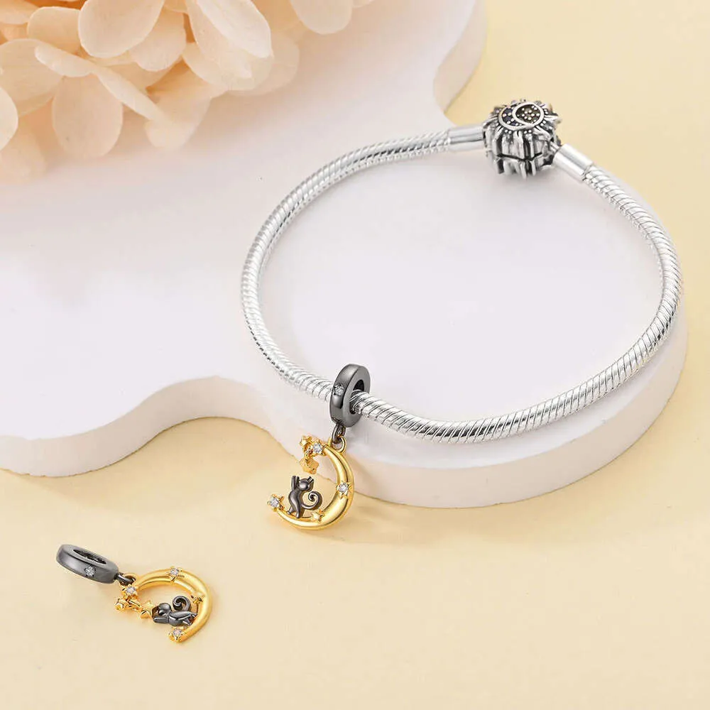 Ciondolo gattino in argento sterling per bracciale charm donna_voghion.com
