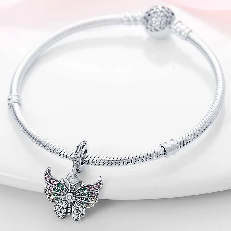 Charm papillon coloré en argent sterling pour bracelet_voghion.com