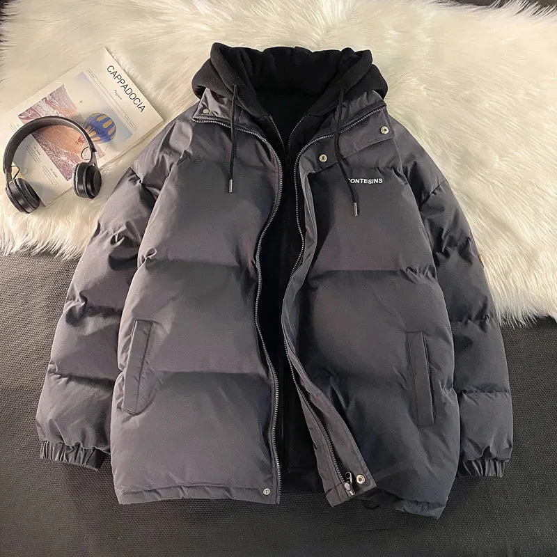 InterNos Women's Winter Stand Collar Zip Puffer Jacket – Baggy