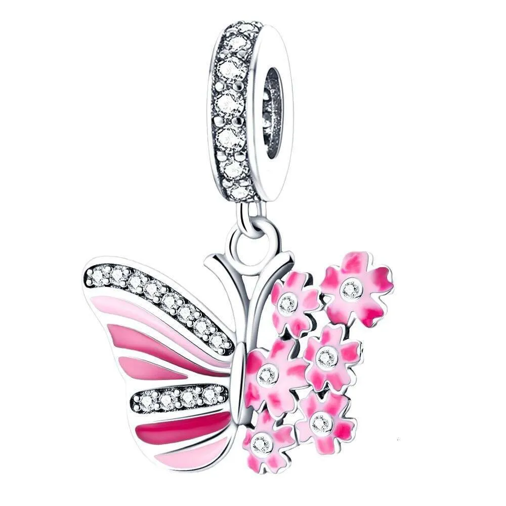 Nouveau pendentif papillon coloré en argent sterling 925, idéal pour la création de bijoux DIY._voghion.com