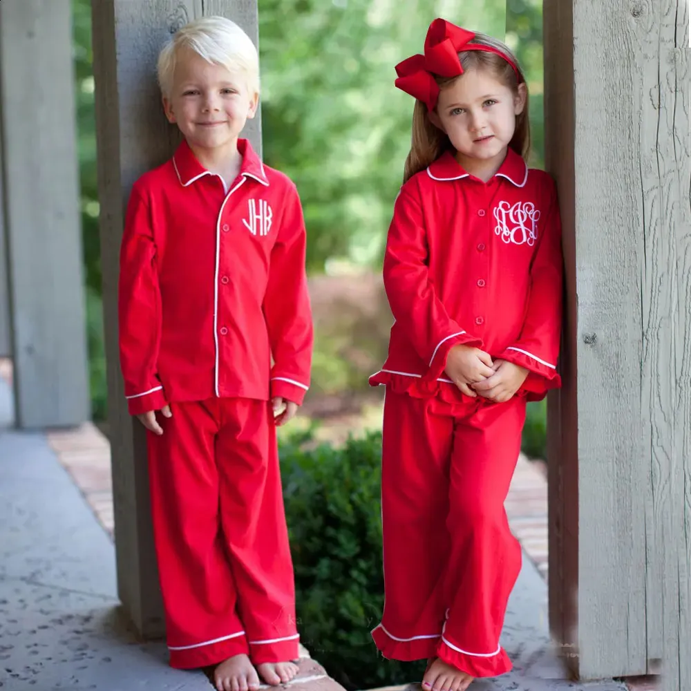 A2Z 4 Kids® Unisex Red Cotton Pyjama Set – Contrast Trim, Ages 2-13 Years