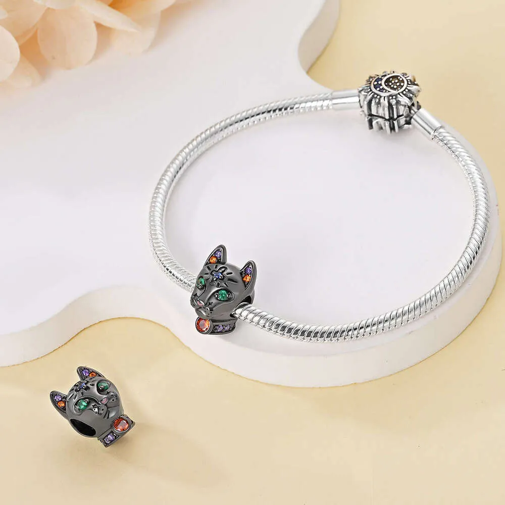 Ciondolo gattino in argento sterling per bracciale charm donna_voghion.com