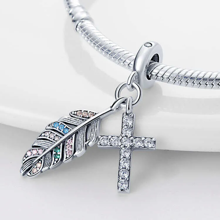 Charm coccinella e quadrifoglio verde in argento per bracciale_voghion.com