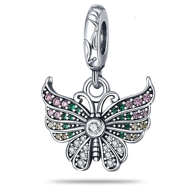Charm papillon coloré en argent sterling pour bracelet_voghion.com