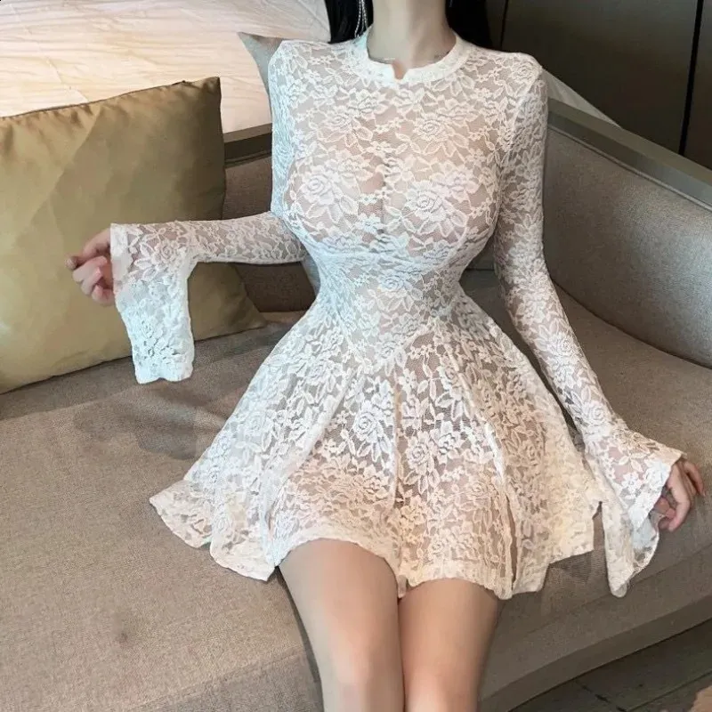 chinese dress ladies Long Sleeve Embellished Cowl Neck Mini Dress in Black - 4 main image 1