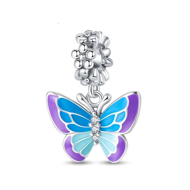 Charm papillon coloré en argent sterling pour bracelet_voghion.com