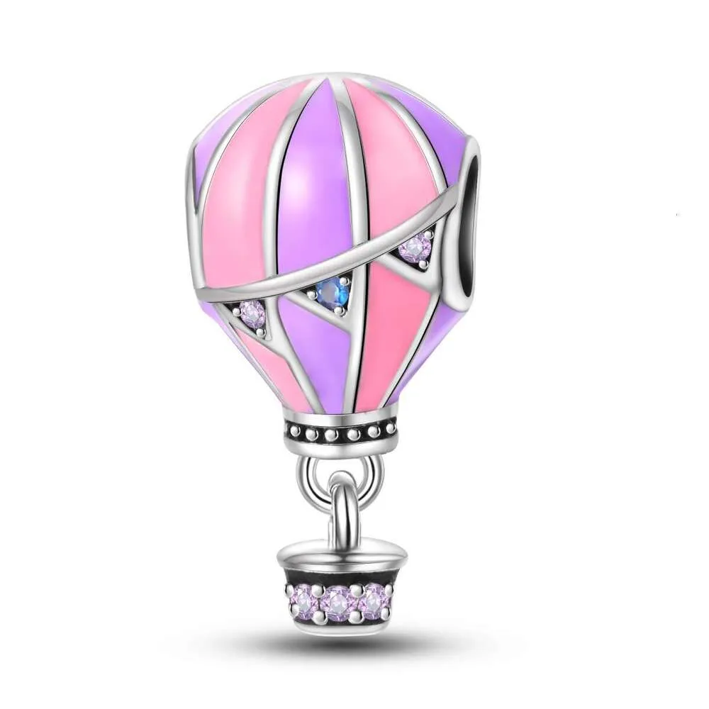 Sterling Silver Hot Air Balloon Bead Charm For Charm Bracelets_voghion.com
