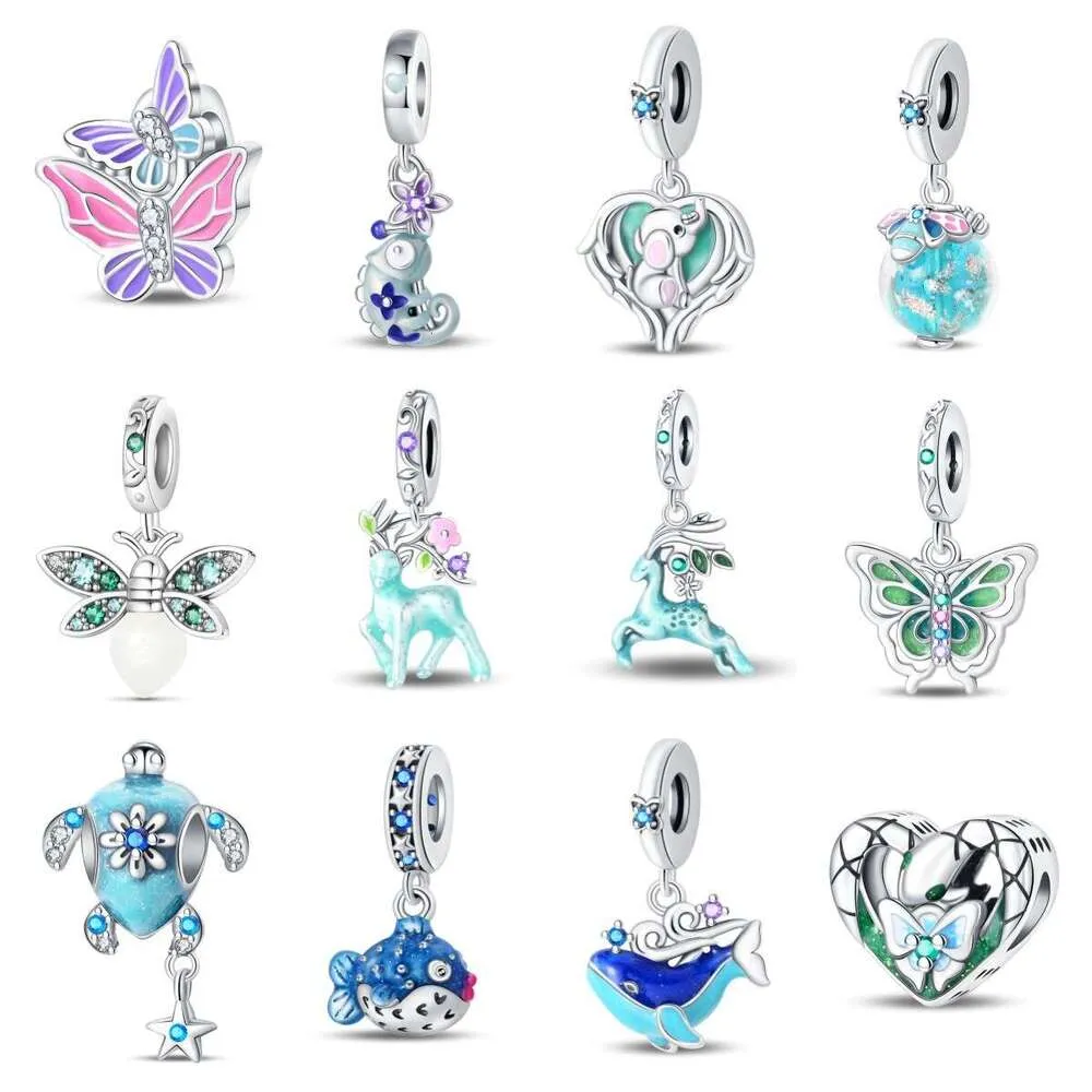 Sterling Silver Luminous Butterfly Firefly Deer Charm For Bracelet_voghion.com