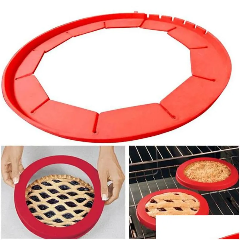 Pie Crust Rings Adjustable Pie Crust Shield - Silicone Baking Moulds, Fits 8.5-11.5 ...