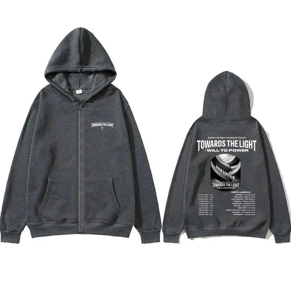 Korean Group Ateez 2024 World Tour Zipper zip up hoodie