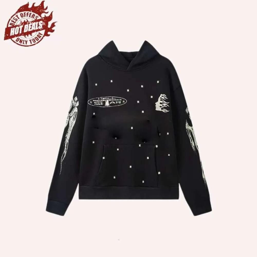 Herren Hoodie Mit Stern- Und Buchstabenprint Sweatshirt Pullover_voghion.com
