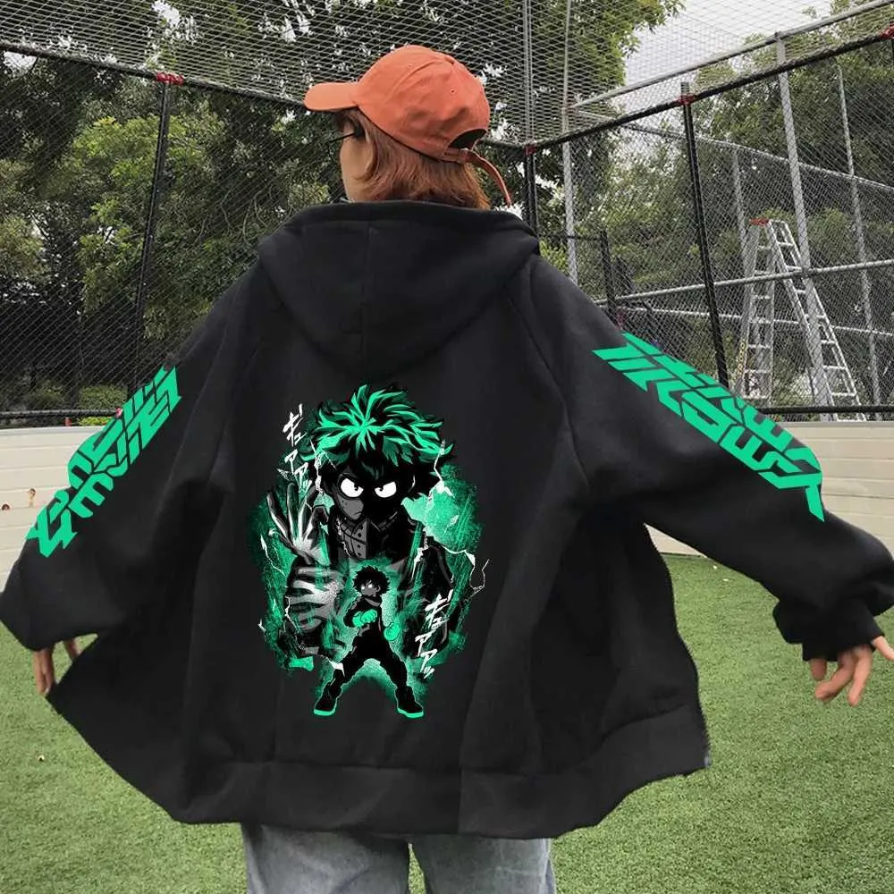 Izuku Midoriya Hoodie: Anime Fleece Zip-Up