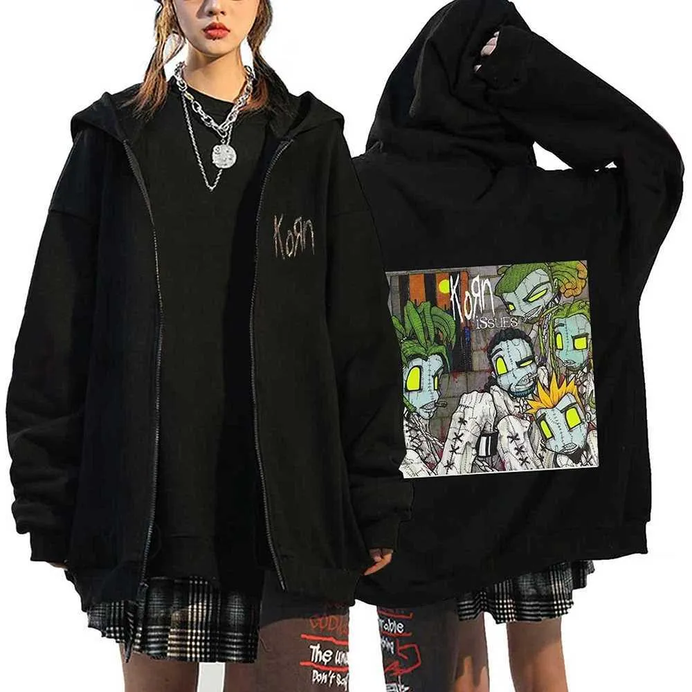 DHgate.com:Gothic Zipper Hoodie - Vintage Punk Streetwear