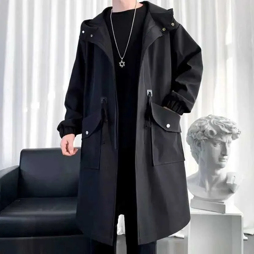Mens Wool Trench Coat - Solid Colors, Single Breasted, Lapel