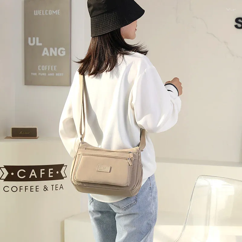 Multi Layer Nylon Cloth Convertible Shoulder Bag For Women Multi Layer Nylon Cloth Convertible Shoulder Bag For Women