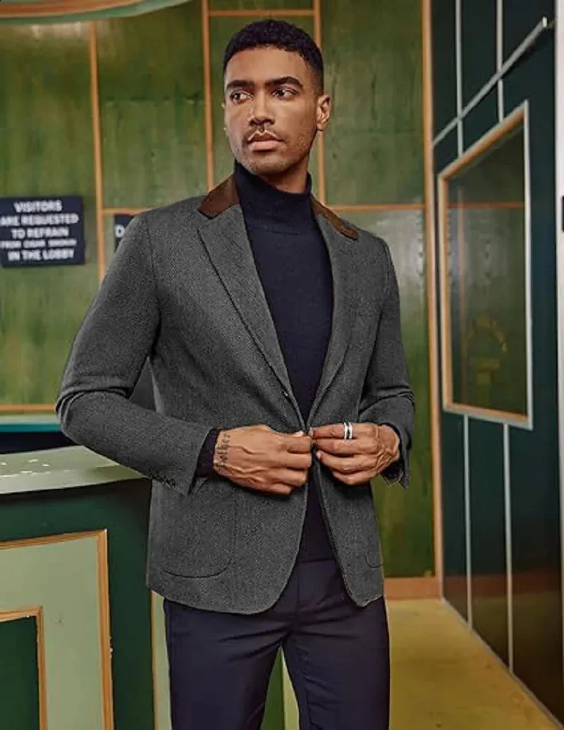 ジャケット・アウター HERRINGBONE TWEED STAND COLLAR COAT HERRINGBONE TWEED STAND COLLAR COAT