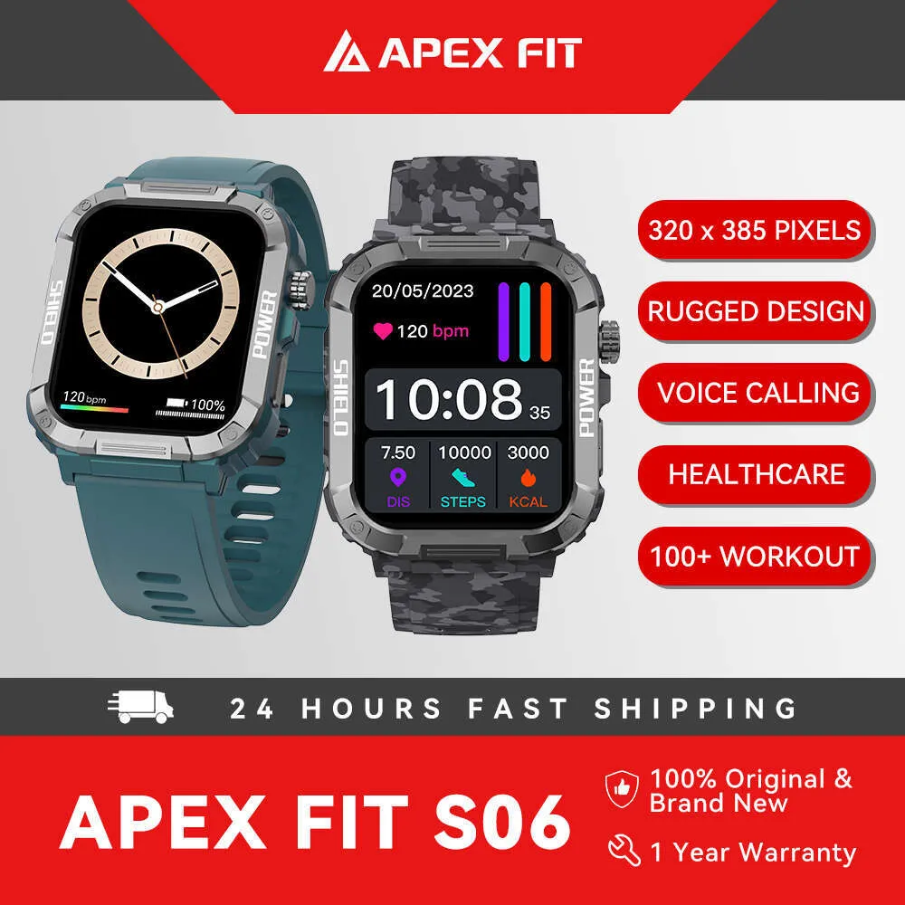 Apex Fit Sport S06 smartwatch ultra 1.91 Full Touch Screen BT Call Outdoor Tracker IP68 Waterproof