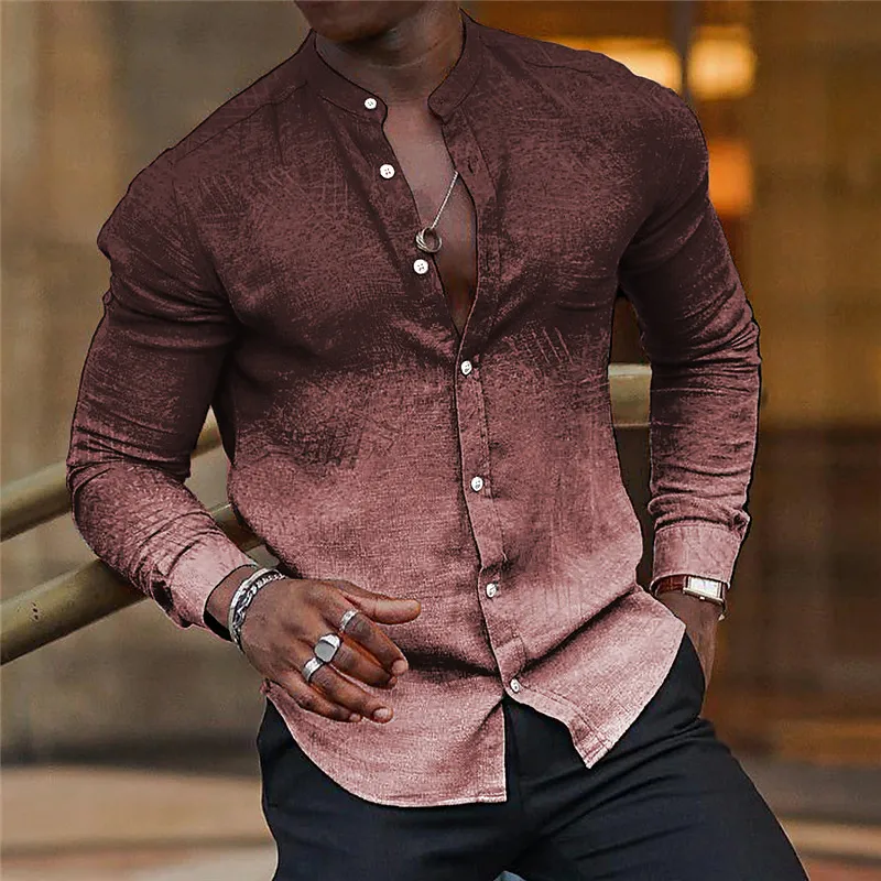 Save Big on Bulk Men's Designer Long Sleeve Polo Shirts Men's Designer Polo  Shirts Long Sleeve Tee High Quality Gradient Print Cotton Blend Casual