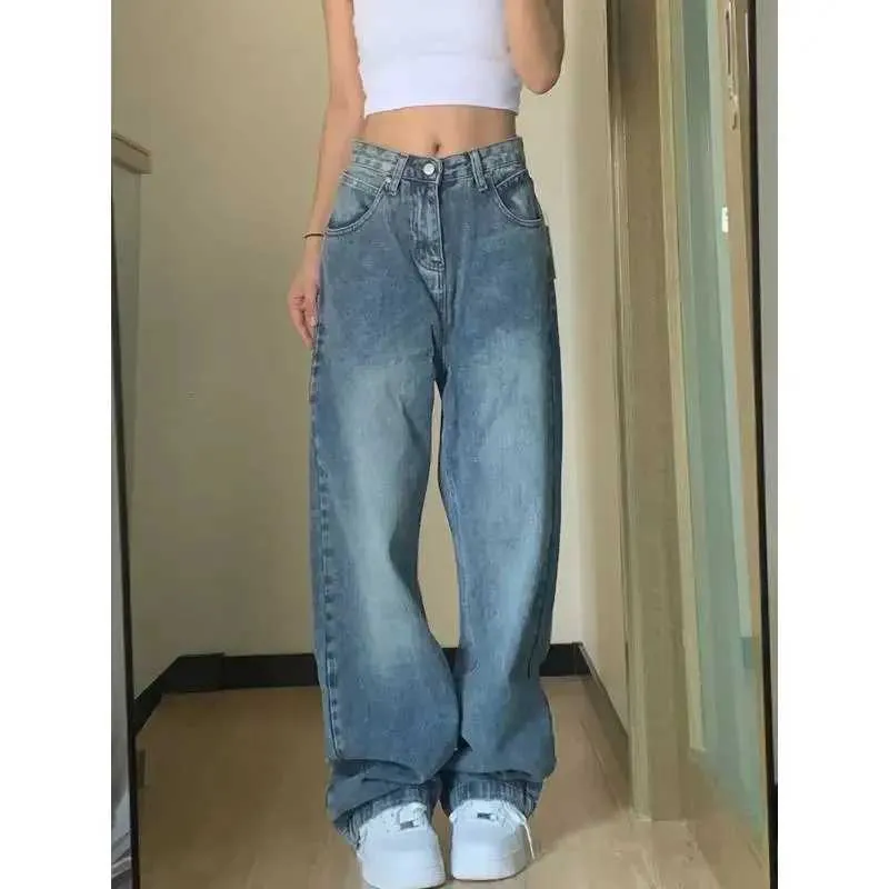 Womens High Waisted Wide Leg Jeans Loose Fit, Straight Leg
