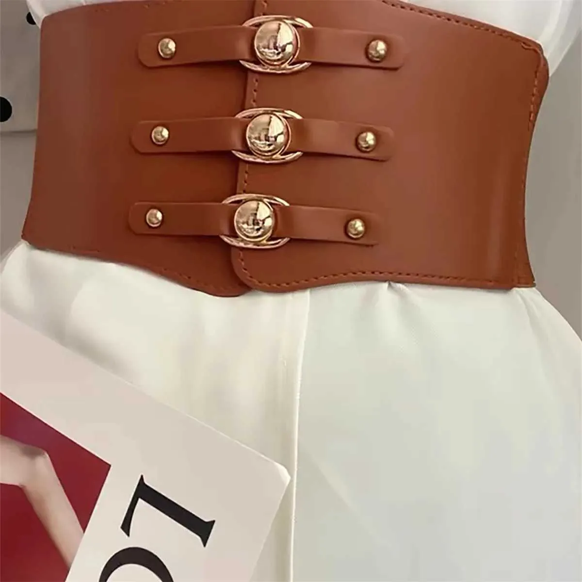 Luxury Womens Wide Alaia Corset Belt With Retro Pin Buckle