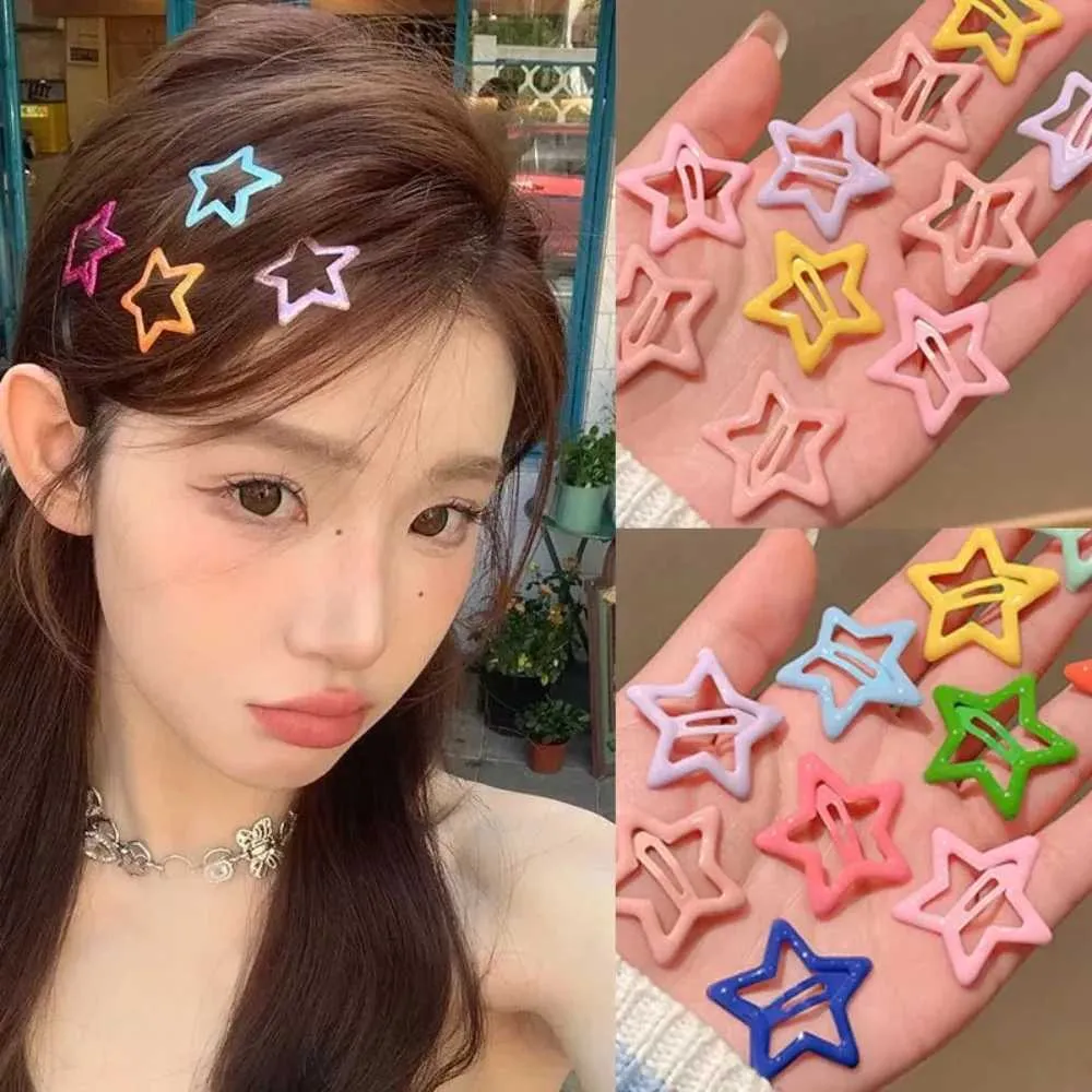 10 Pack Y2K Star Hair Clips Metal Snap Barrettes for Women