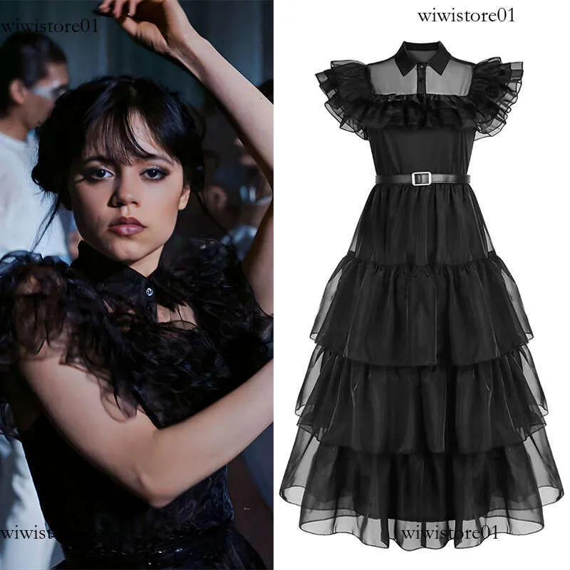open lace back dress Wednesday Addams Dress – MJcostume main image 0