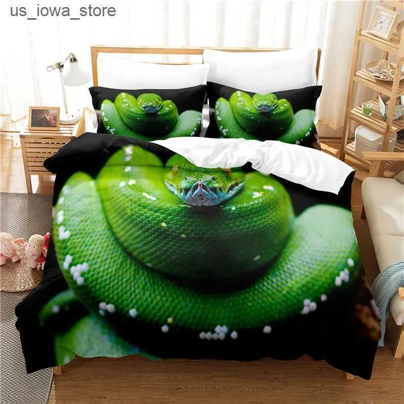 Bedding sets Snake Bedding Set Duvet Cover Set 3d Bedding Digital Printing Bed Linen Queen Size Bedding Set Fashion Design L240910