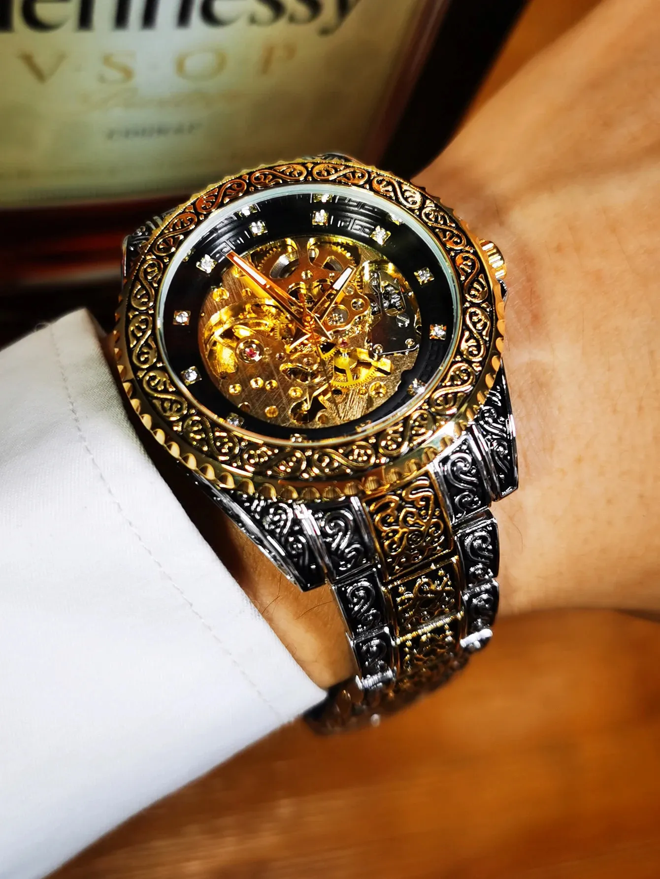 KISOARTWQ luxe horloge horloges voor mannen automatisch horloge Mechanisch skelet mannen luxe horloge - stijlvol uurwerk voor zaken, cadeau of afstuderen - waterbestendig polshorloge (kleur: A, maat KISOARTWQ luxe horloge horloges voor mannen automatisch horloge Mechanisch skelet mannen luxe horloge - stijlvol uurwerk voor zaken, cadeau of afstuderen - waterbestendig polshorloge (kleur: A, maat