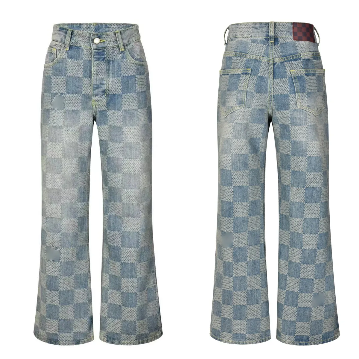 デニム・ジーパン HUECLOSET Destroy Skater Damage Wide Denim 25KERO452 DHgate.com:Rust Earth Distressed Denim Pants - Raw Edge