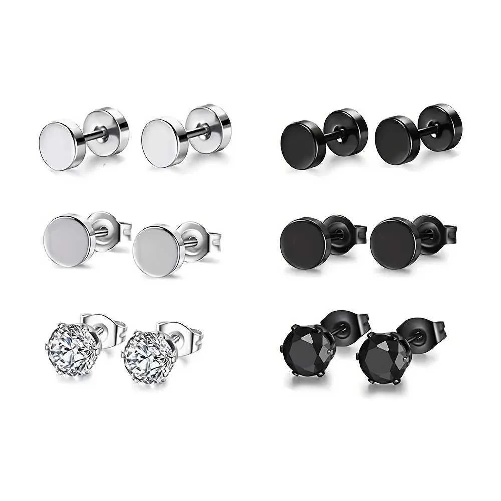 SoulCats 1 Pair Fake Plugs Earrings in Various Colours, Stainless Steel