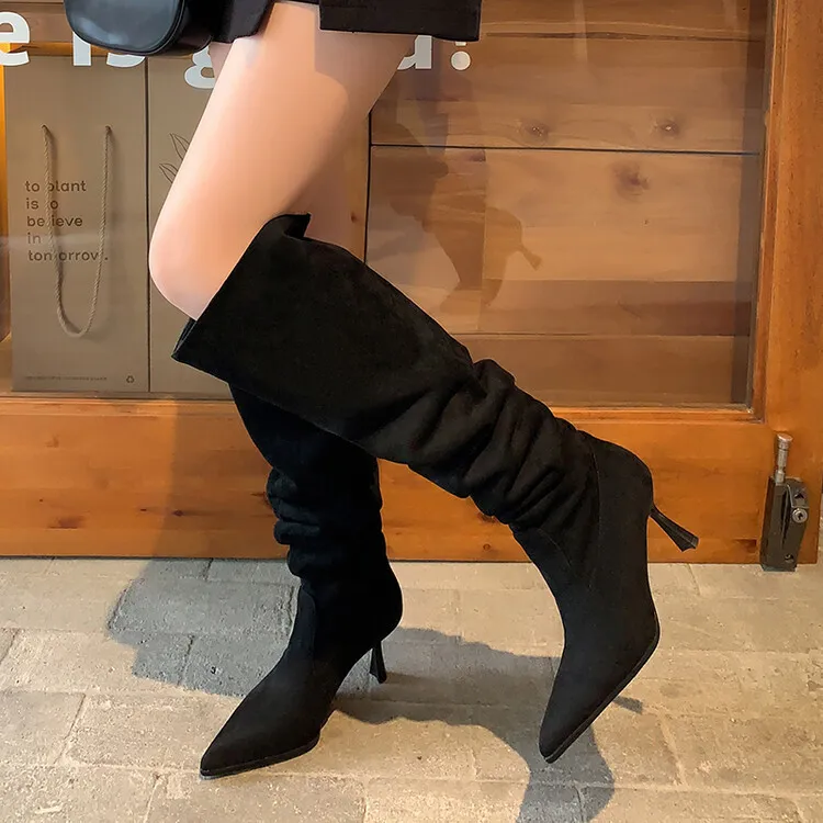 Plus Size Stiletto Boots Liz Earle With Pointed Toe Thick Heel And Comfortable Sole Fashionable And From Factory Hotcenter Bulk 25.03 DHgate.Com