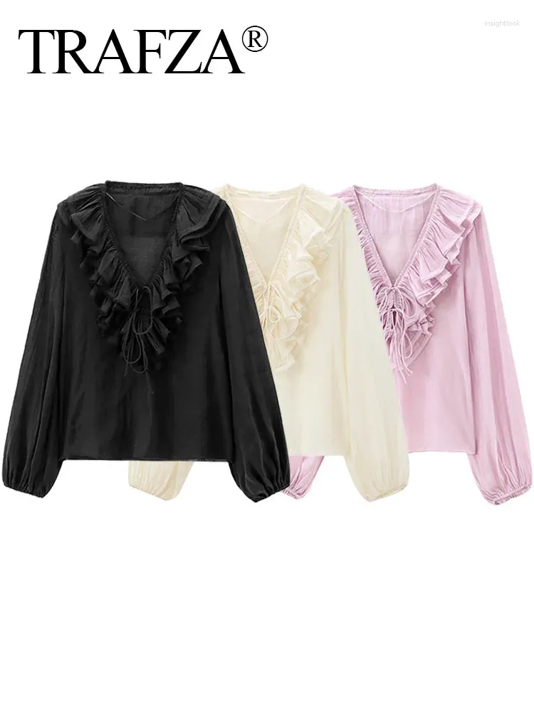 Casual Lace Up Ruffle V Neck Long Sleeve Two Pieces(3 Colors) Casual Lace Up Ruffle V Neck Long Sleeve Two Pieces(3 Colors)