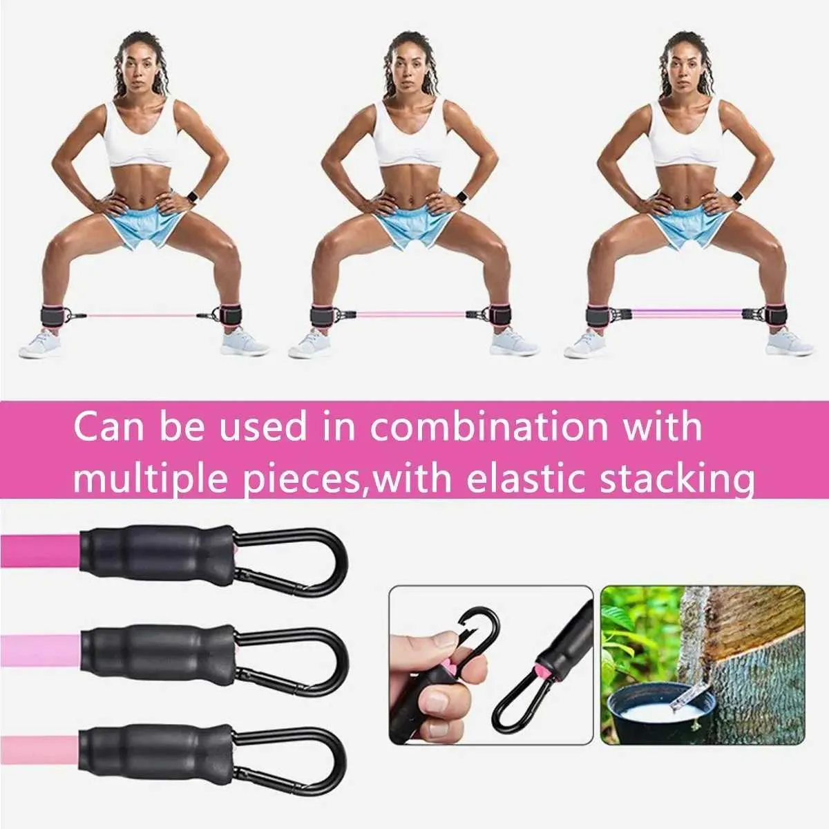 Weight Stackable Bands Workout Adjustable Ankle Resistance Bands