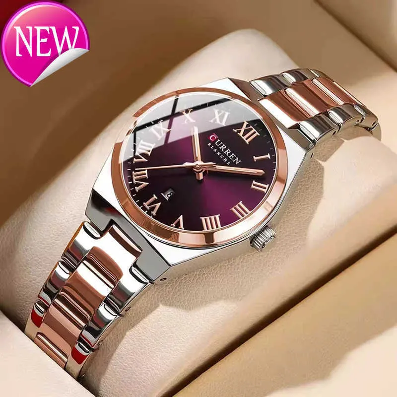 Elegant Curren 9095 Dress Roman Dial Quartz Watch For Women Stainless Steel Waterproof American Swiss Bracelets From Hongfujewelry 94.3 DHgate.Com