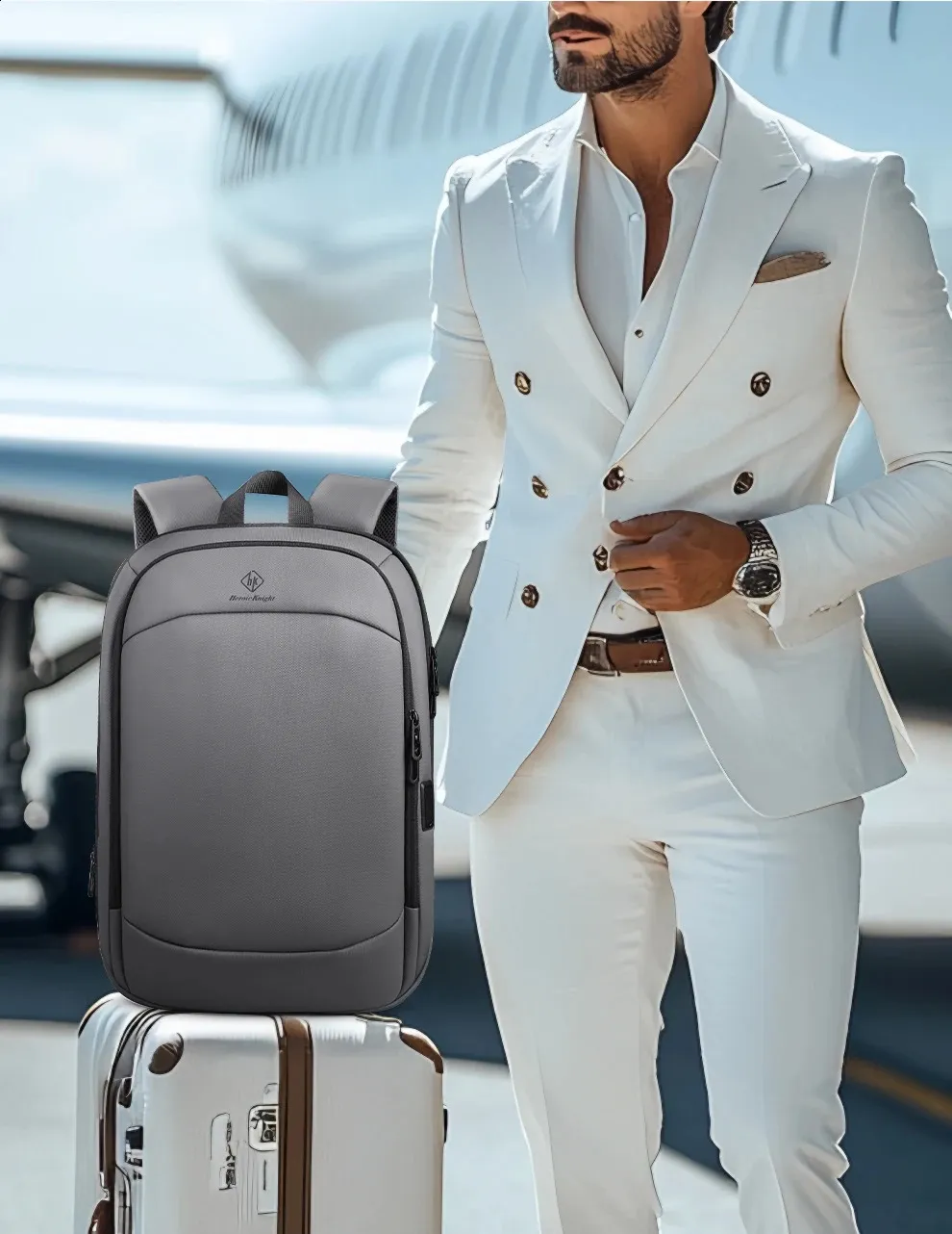 HK Fashion ultrathin men's laptop backpack waterproof expandable 17 inch  YKK zipper business travel from Dhgate Backpack - price 82.05