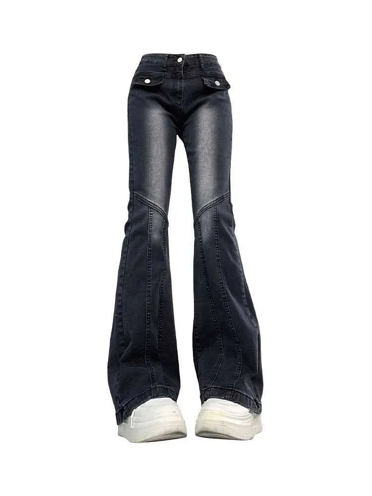 Gyaru Fashion Denim flare pants - High Quality Black Flare Gyaru Fashion Denim flare pants - High Quality Black Flare