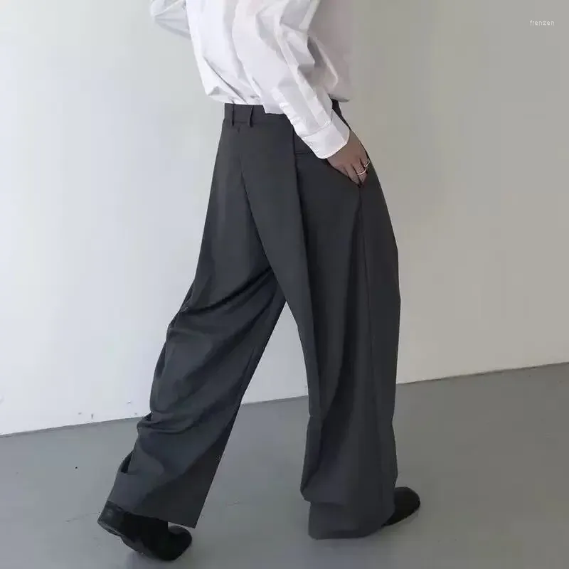 Men's Loose Fit Straight Leg Suit Pants with Hooded Blazer for Spring  Wedding Black