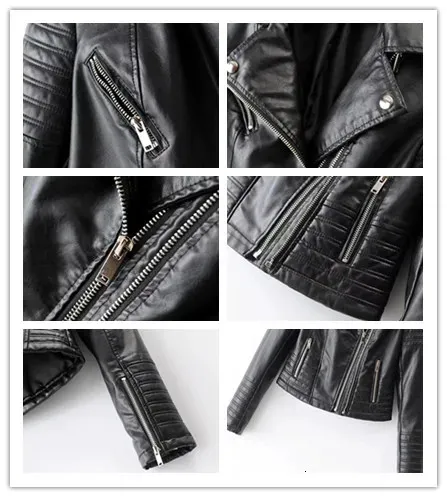 Womens Vintage Ombre Leather Jacket with Two Zippers - PU