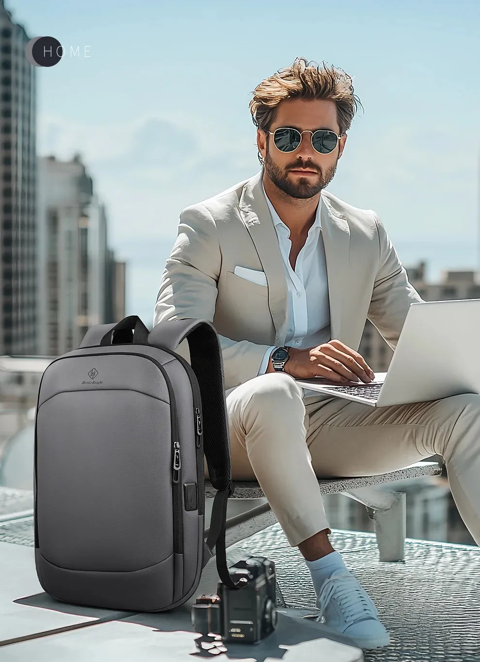 HK Fashion ultrathin men's laptop backpack waterproof expandable 17 inch  YKK zipper business travel from Dhgate Backpack - price 82.05