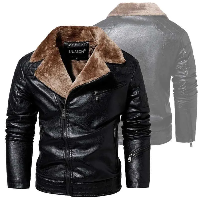 DHgate.com:Premium Mens Fur Collar Leather Jacket - Shop Now